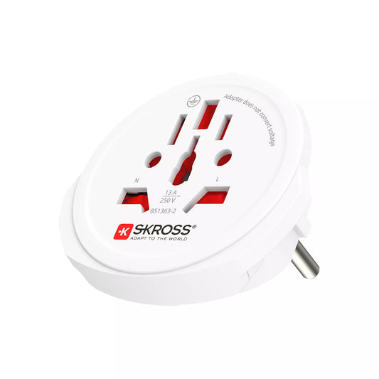 Skross Pistorasia-adapteri maailma->EUR, maadoitettu