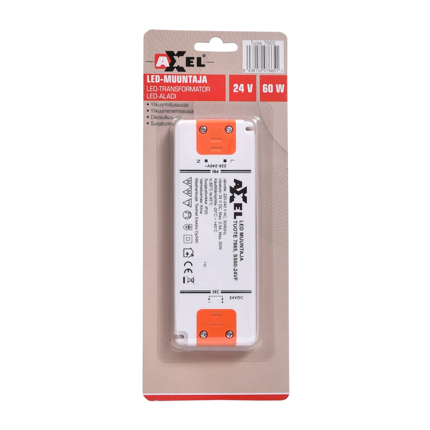 AXXEL LED muuntaja 220-240V 60W 24V