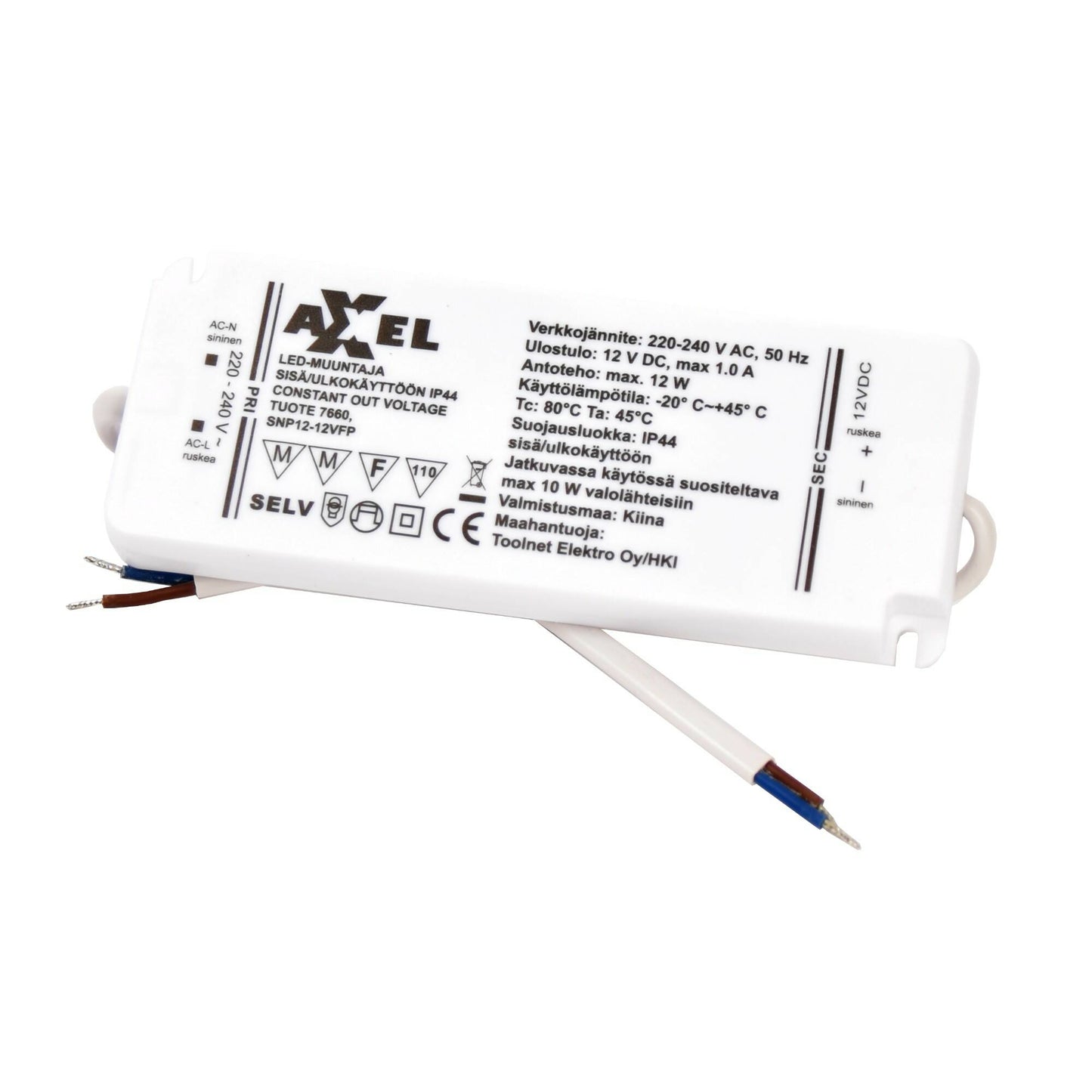 AXXEL LED transformer 220-240V AC 12W IP44