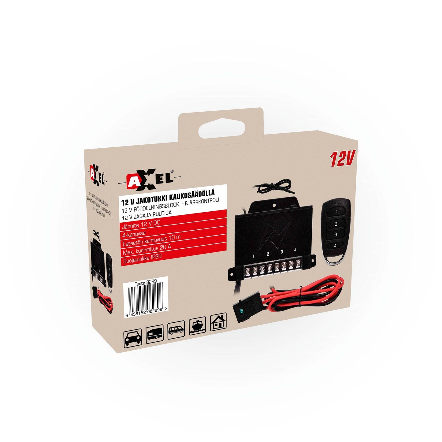 Axxel Manifold 12 V DC with remote control 4 channels