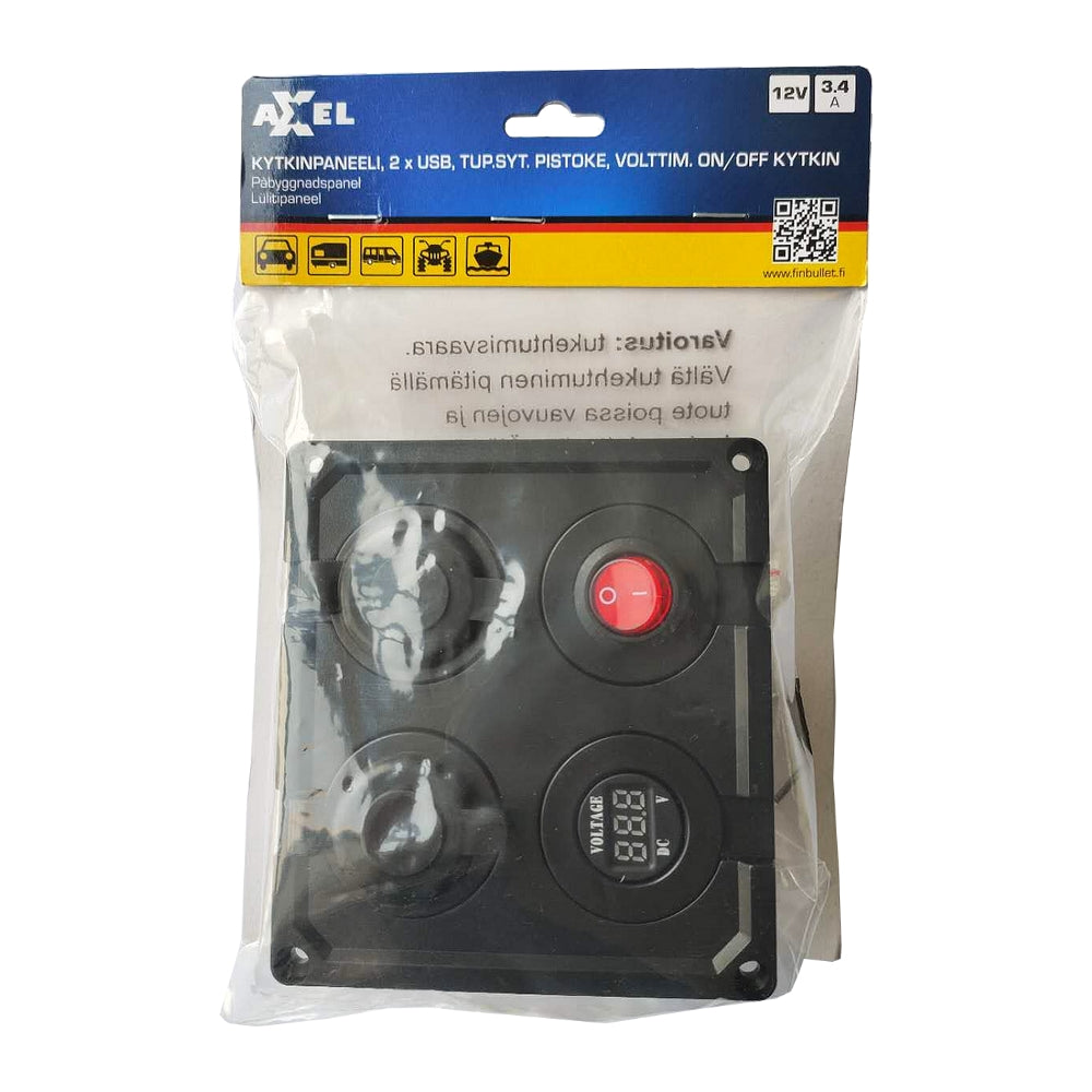 Axxel Switch panel 2xUSB + double ignition point + voltmeter