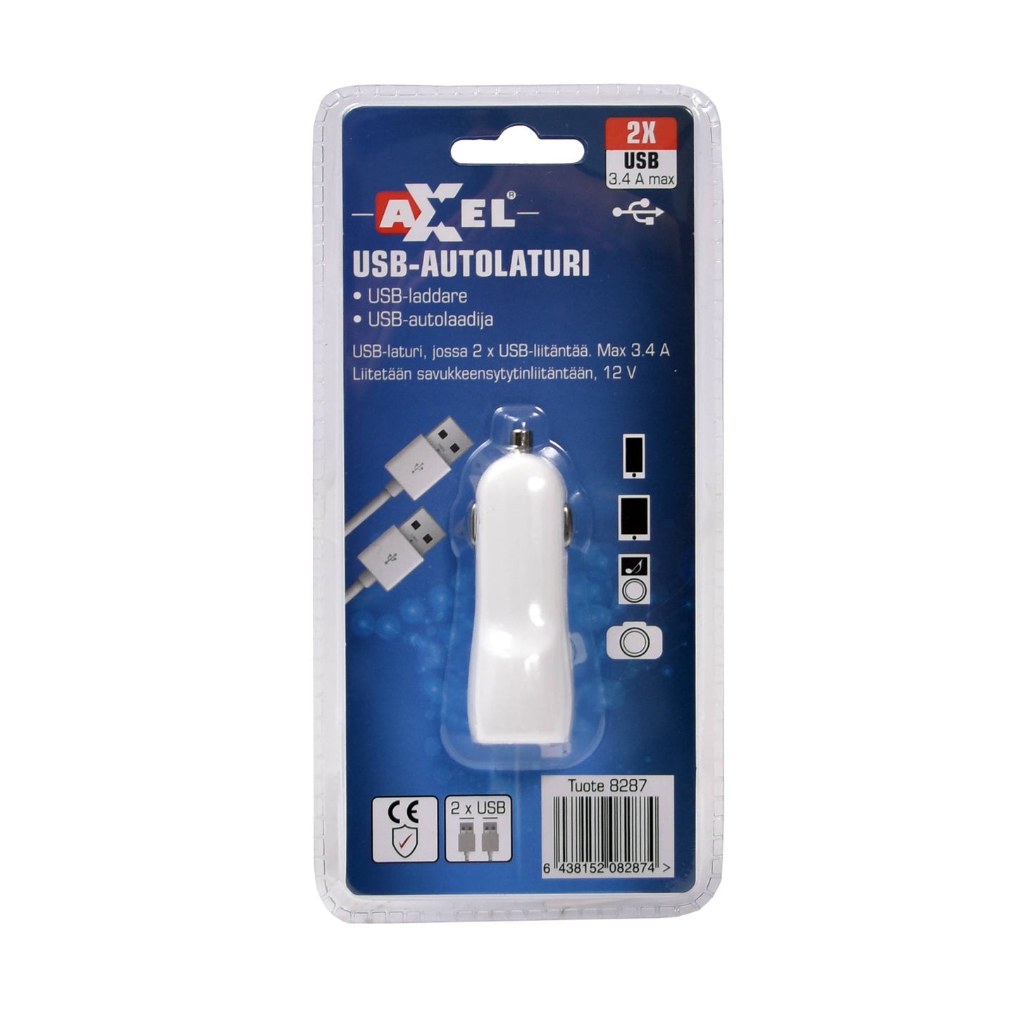 Axxel USB-autolaturi 3.4A