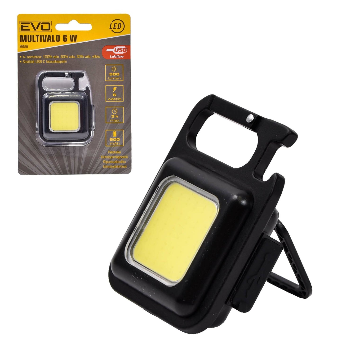 EVO LED multivalo 6W 500 lm ladattava