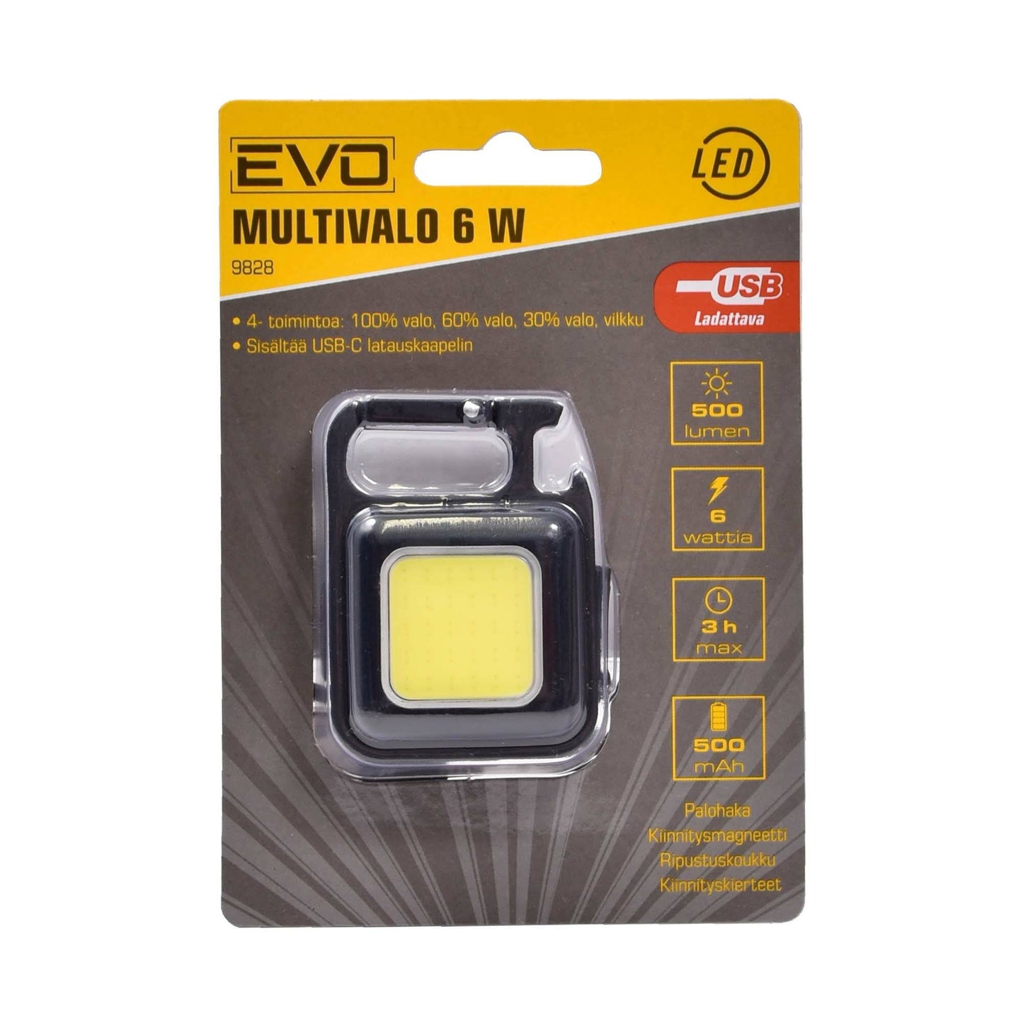 EVO LED multivalo 6W 500 lm ladattava