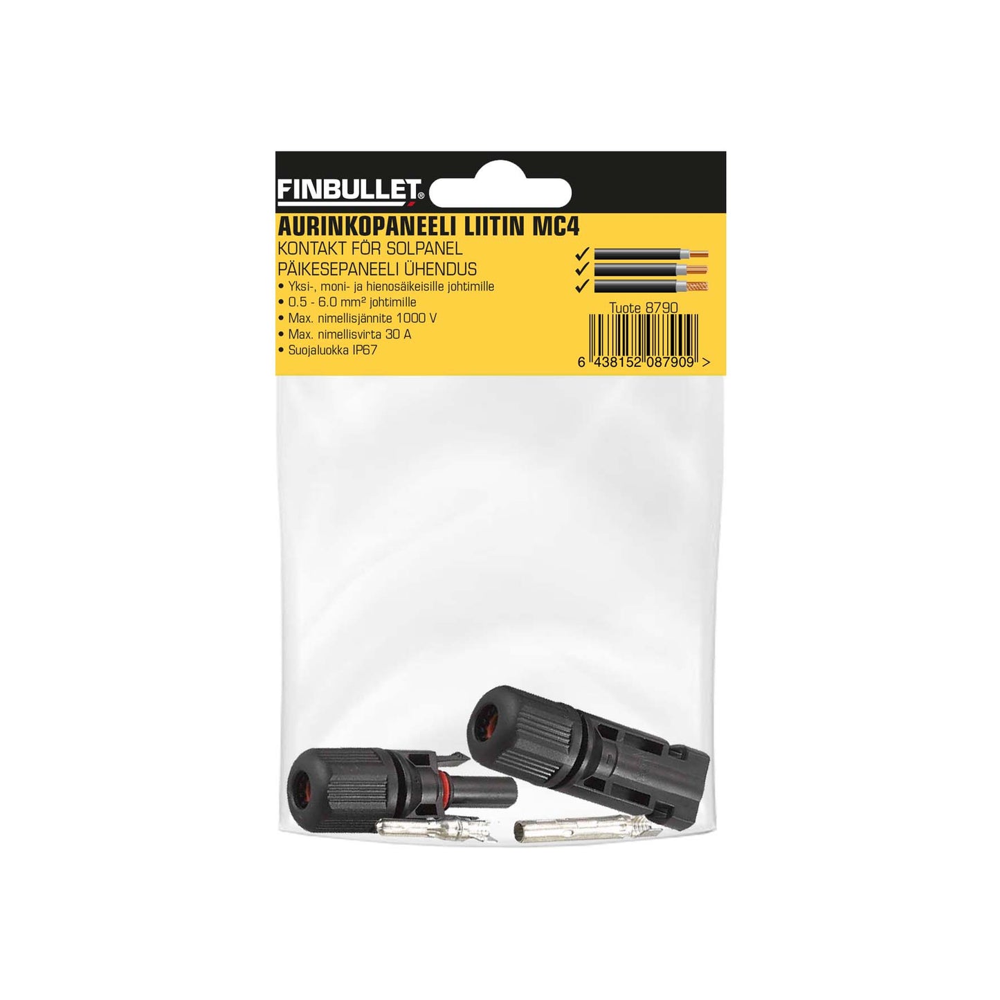 Finbullet Solar panel connector MC4 30A