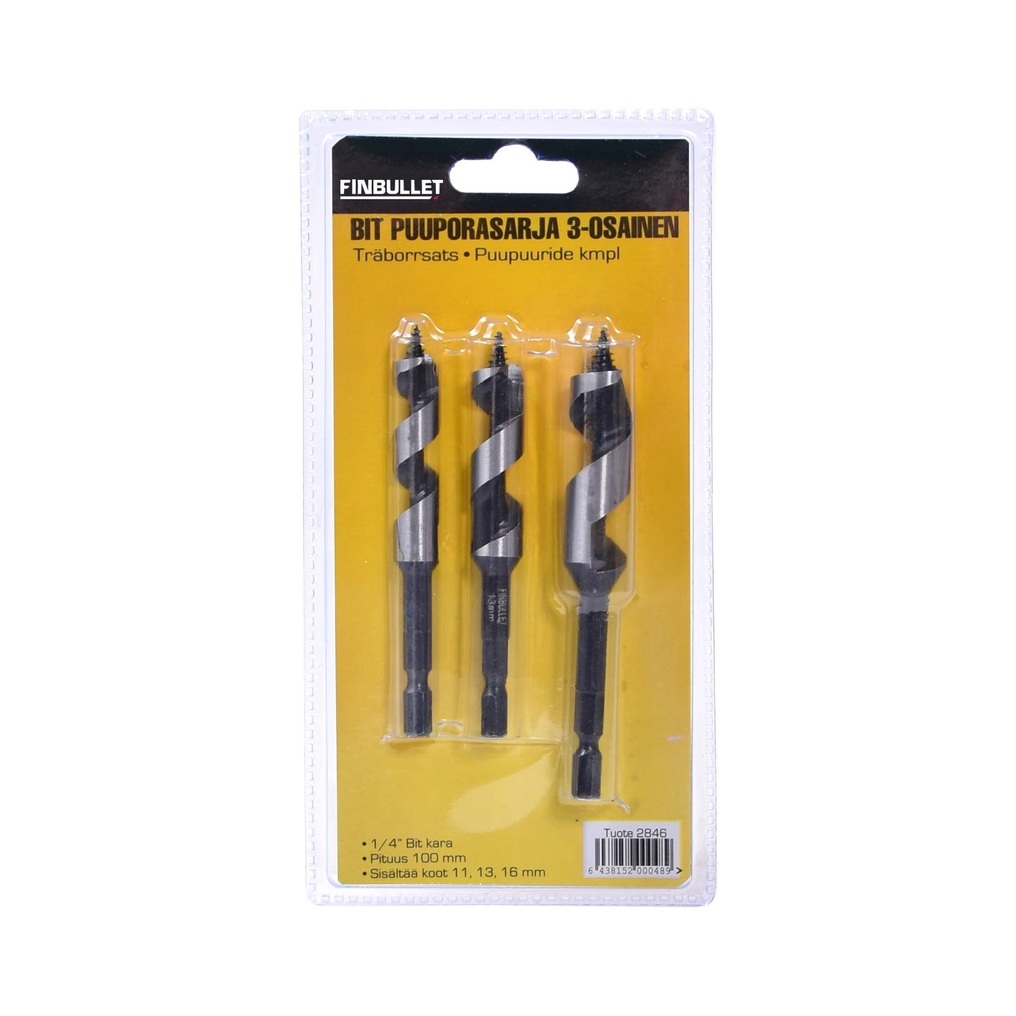 Finbullet Bit machine wood drill set 11-16 mm 3-piece