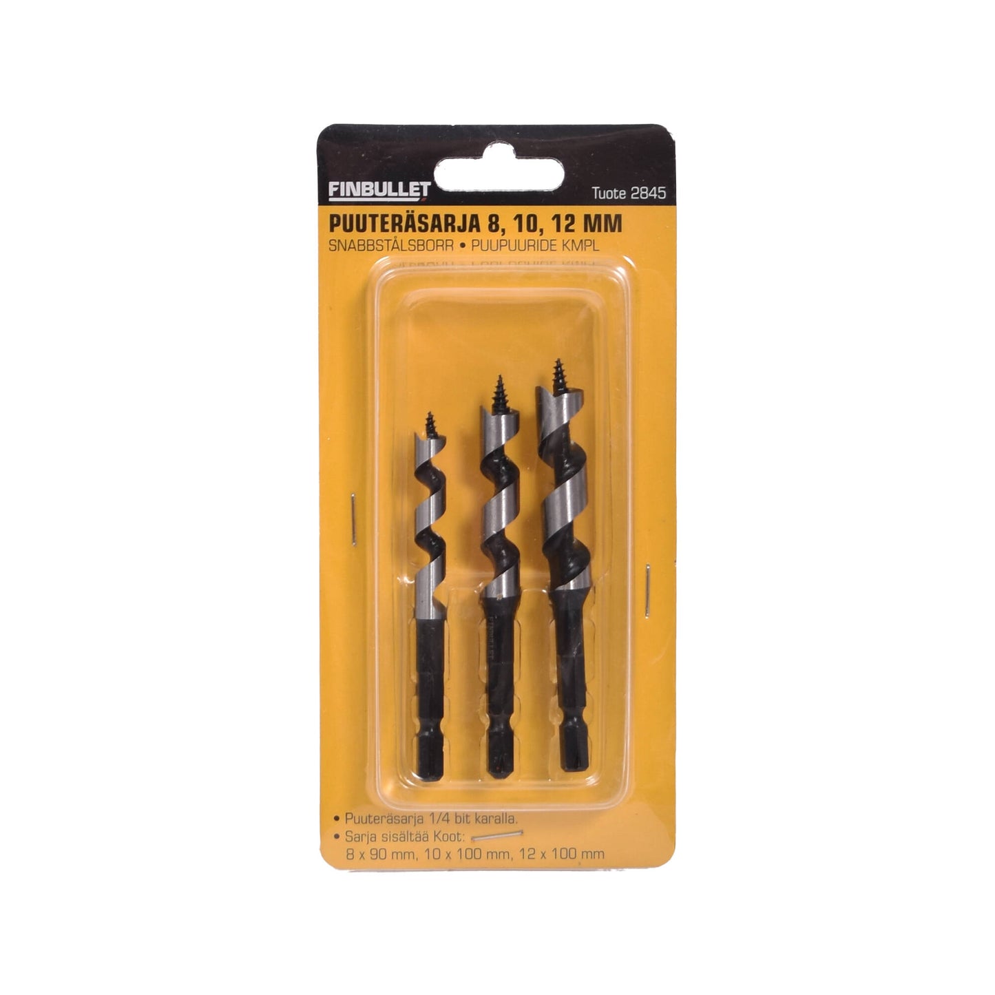 Finbullet Bit machine wood drill set 8-12 mm 3-piece