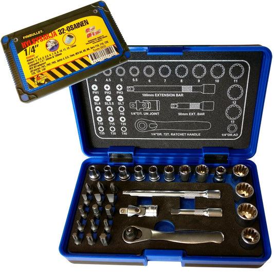 Finbullet Socket set 1/4" 60T 36-pcs