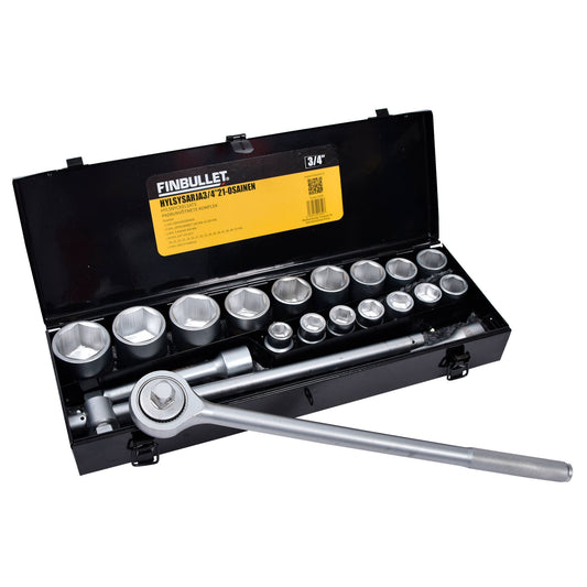 Finbullet Socket set 3/4" 21-pcs Cr-V