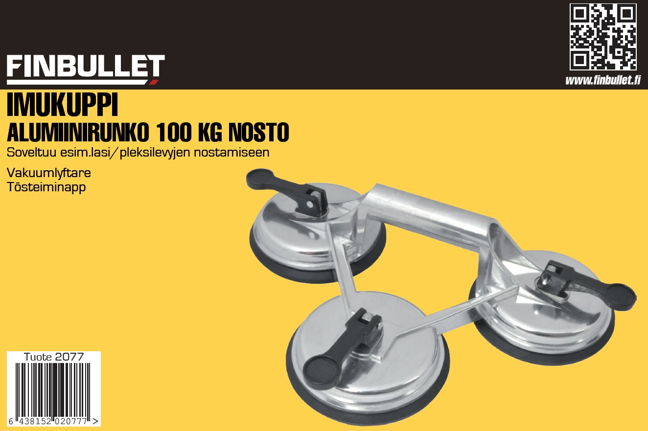 Finbullet Suction cup 3 cups 100 kg