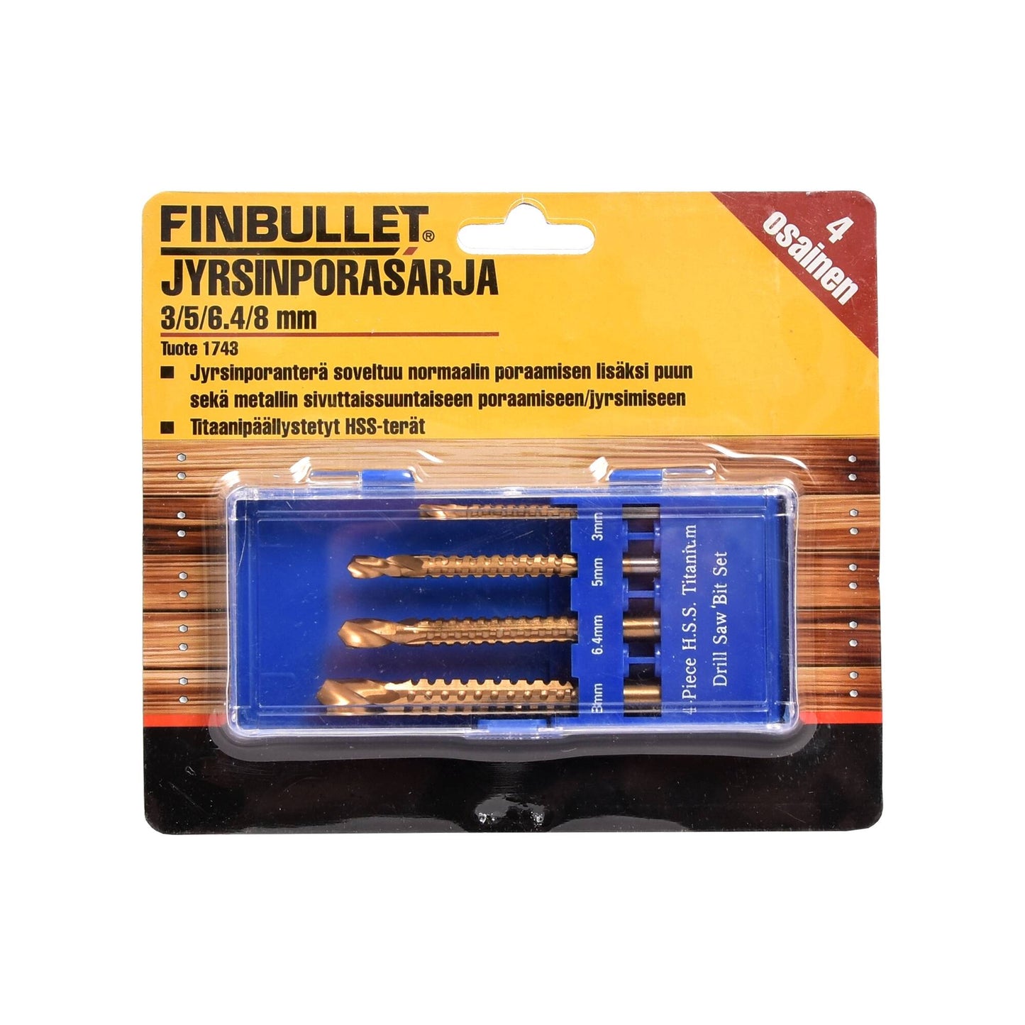 Finbullet Jyrsinporasarja 3/5/6/8mm