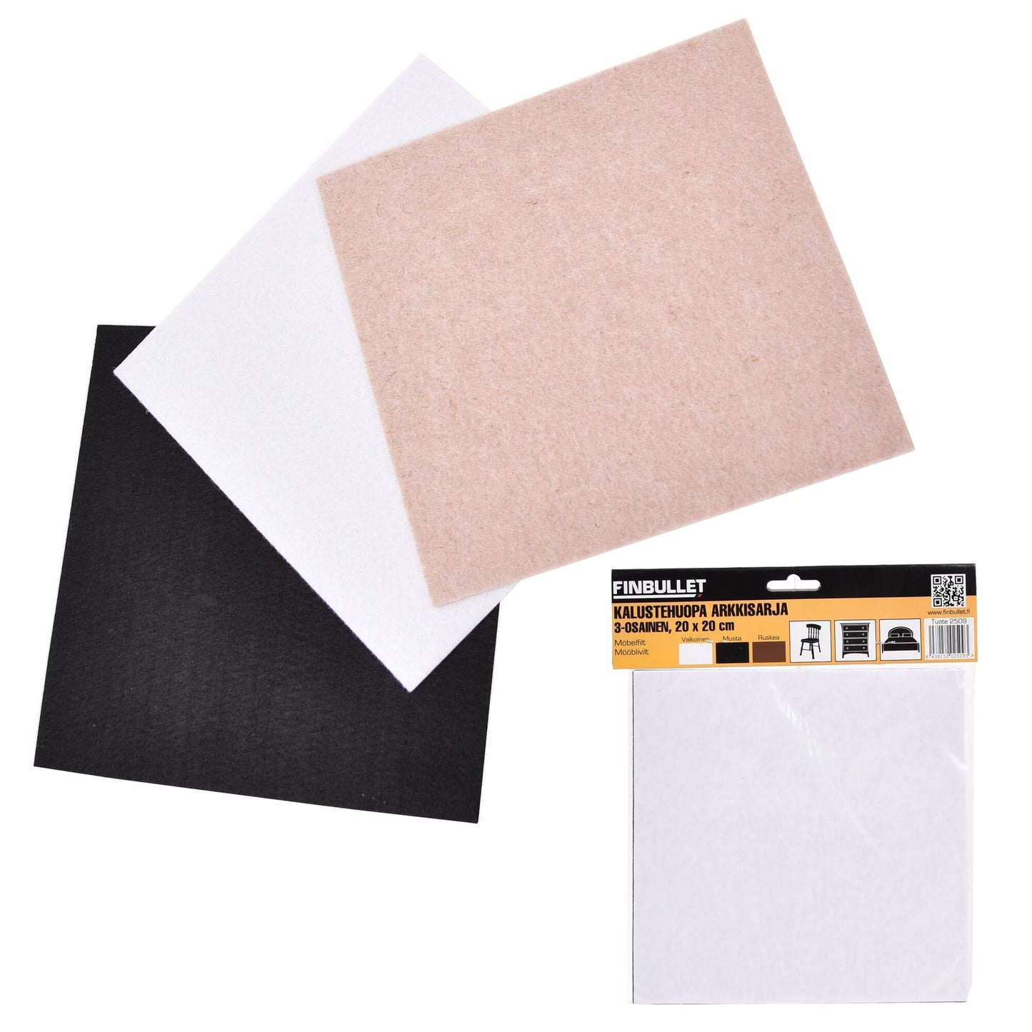 Finbullet Furnishing felt sheet 20x20cm/3pcs