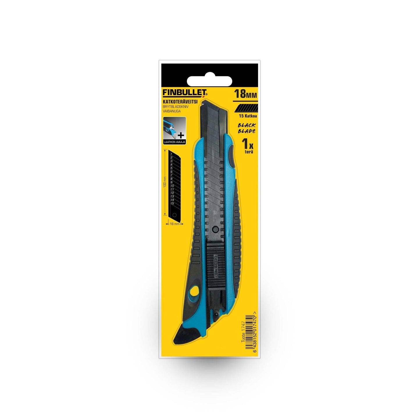 Finbullet Serrated blade knife 18mm with box opener