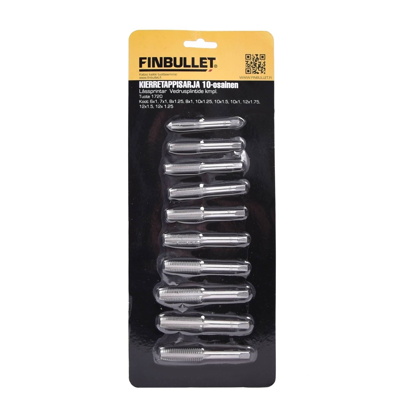 Finbullet Threaded pin set 10-piece M6-M12
