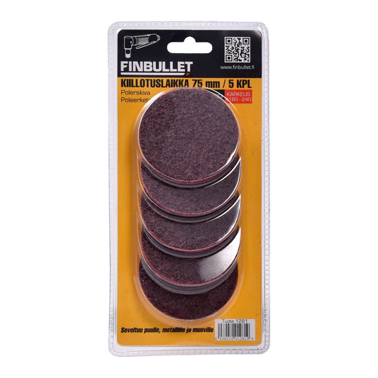 Finbullet Polishing disc set 75mm 5 pcs