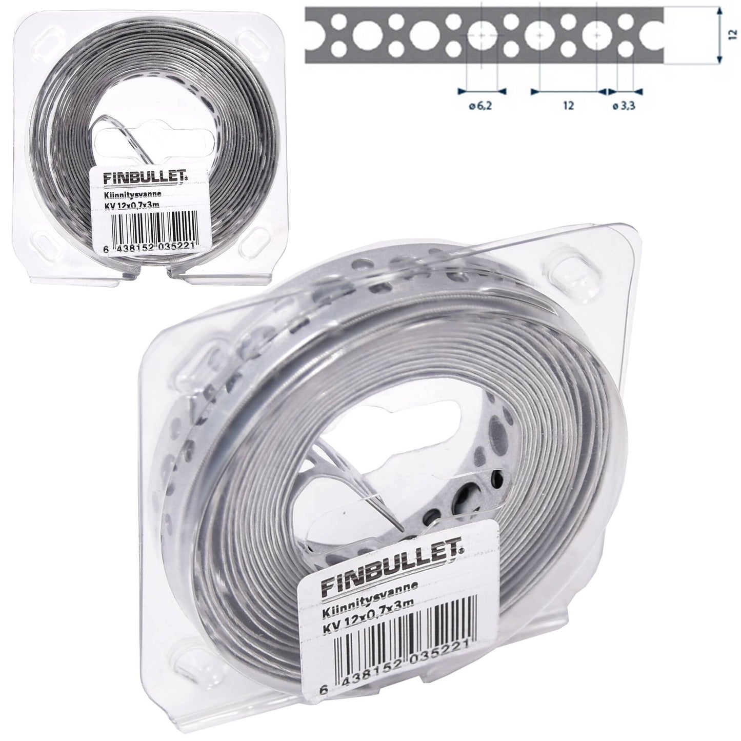 Finbullet Kiinnitysvanne 12 mm x 0,7 mm