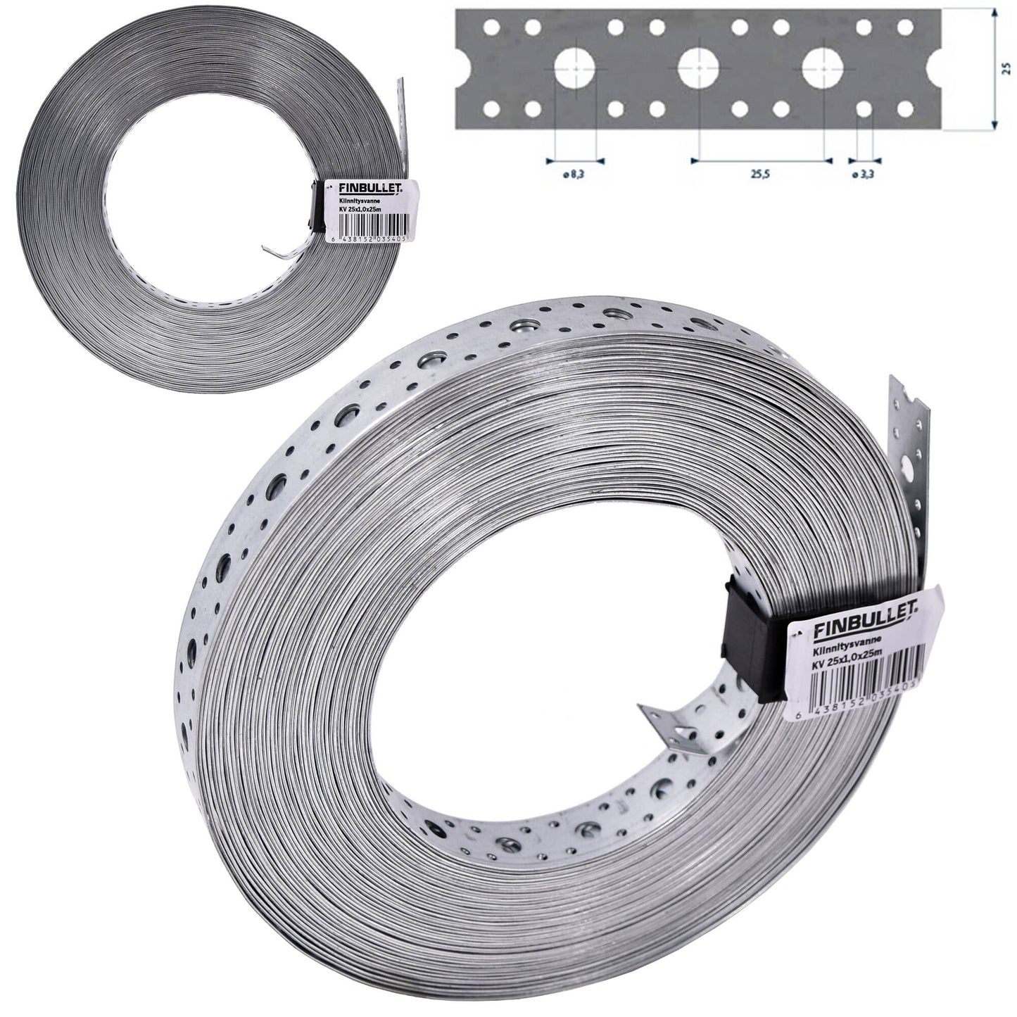Finbullet Fixing ring 25mm x 1 mm x 25m