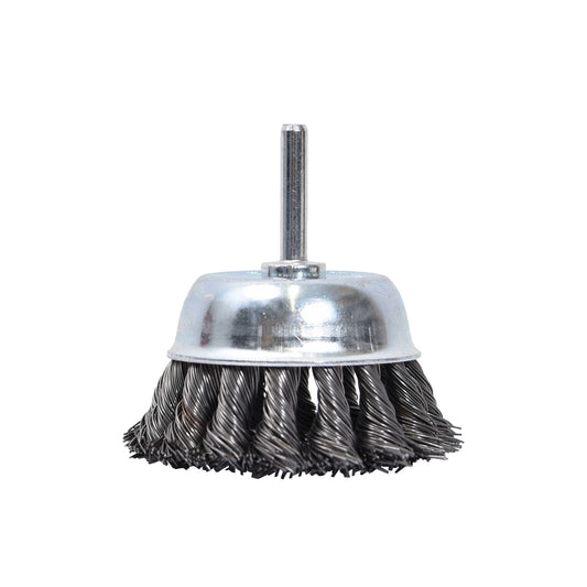 Finbullet Cup steel brush set 75mm spindle 6mm