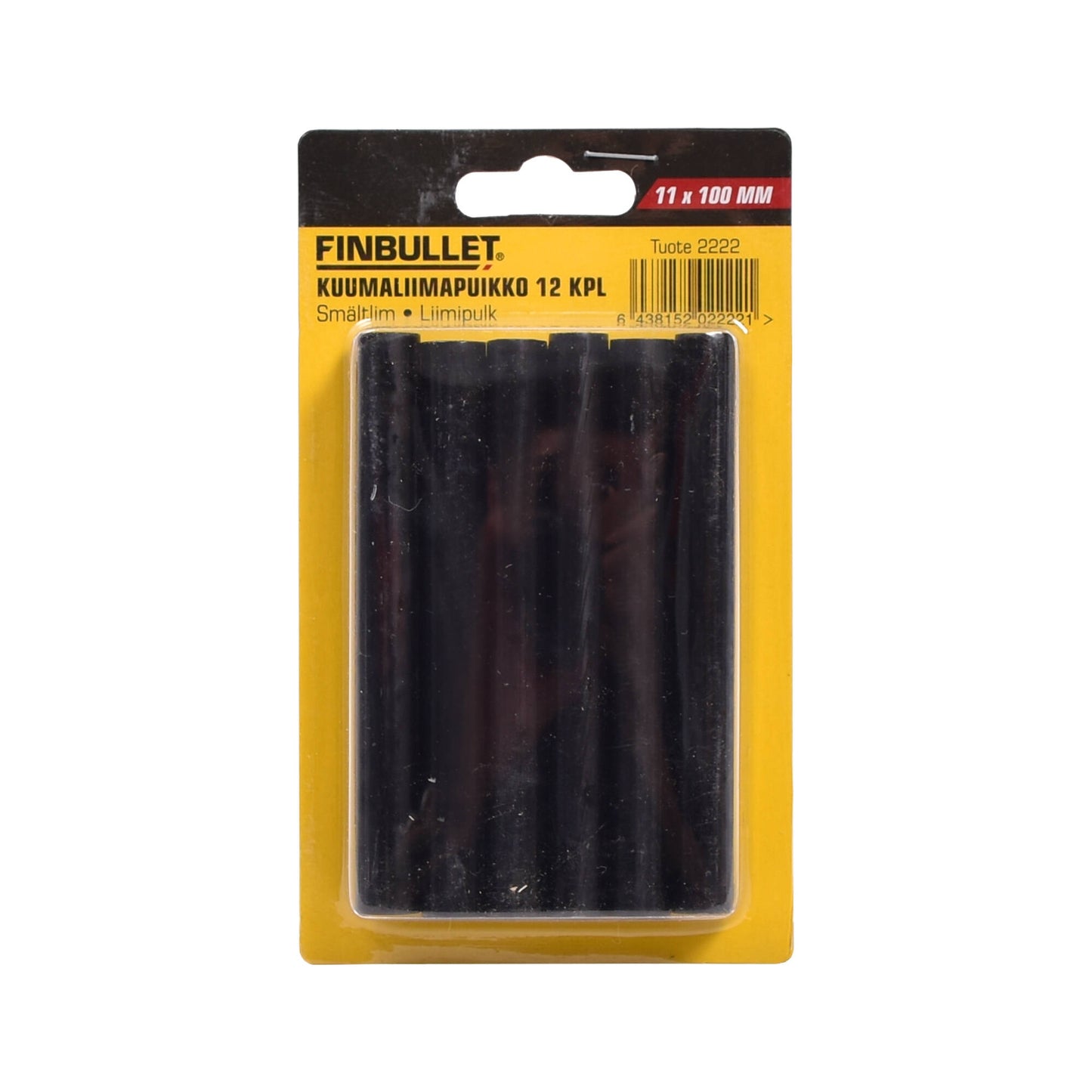 Finbullet Kuumaliimapuikko musta 12kpl 11 x 100mm