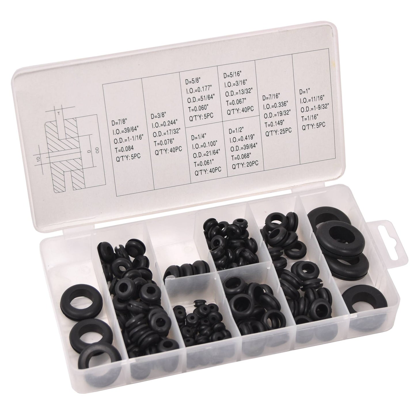 Finbullet Grooving rubber set 180 pieces