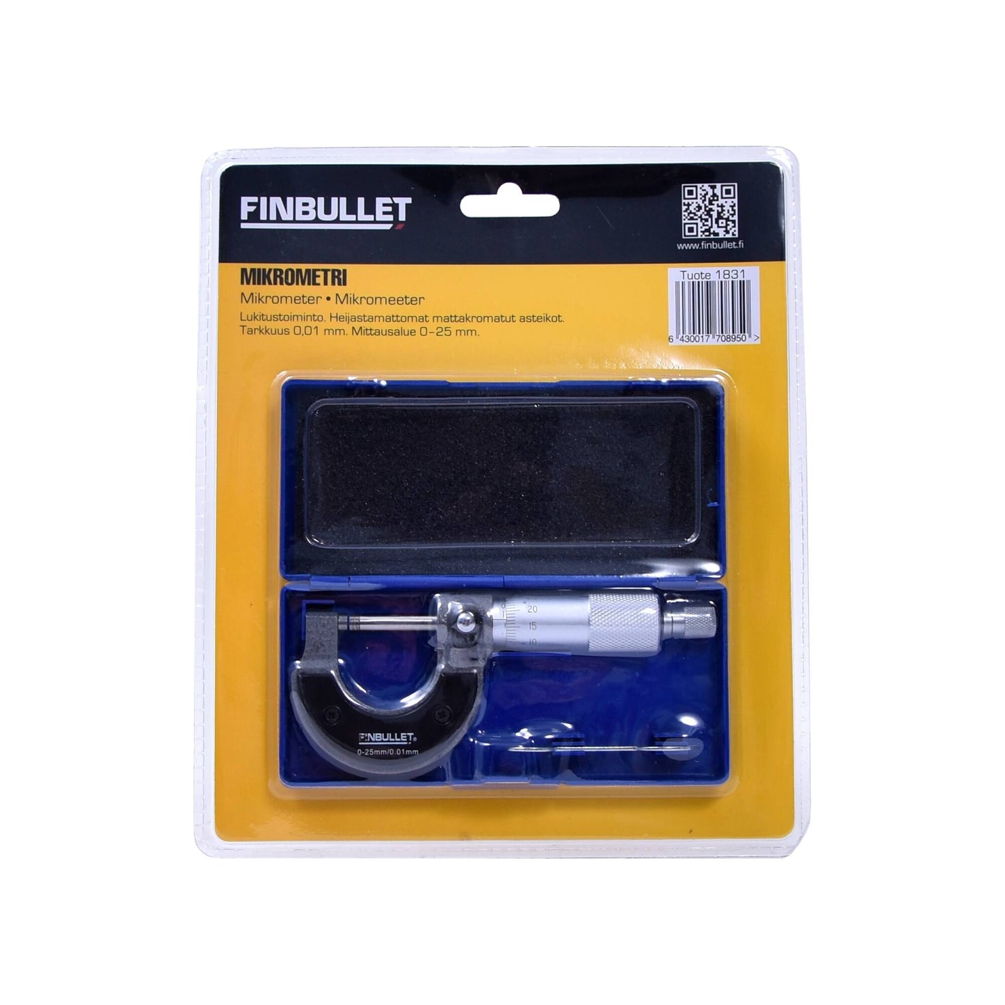 Finbullet Mikrometri 0-25mm x 0,01mm