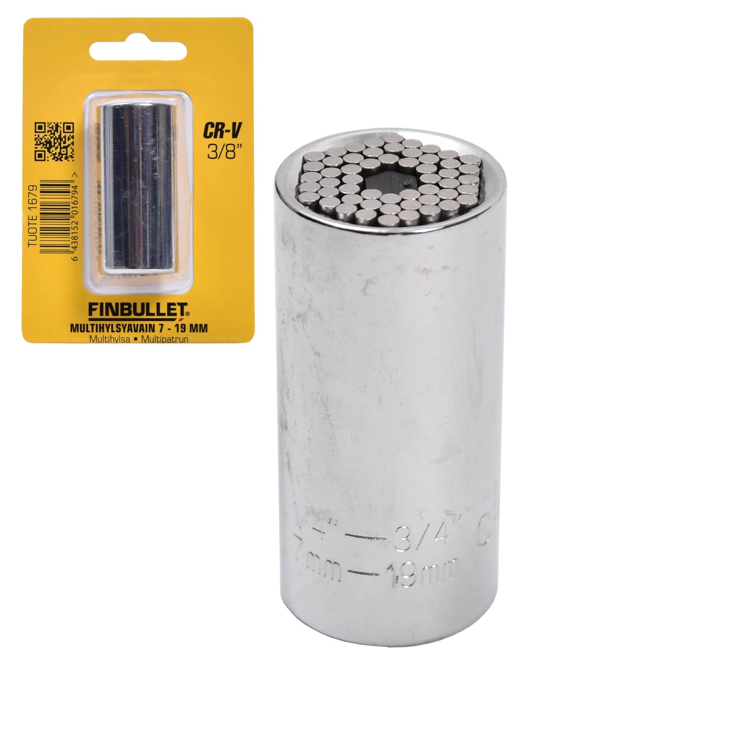 Finbullet Multi socket wrench in size 7mm-19mm/ 3/8".