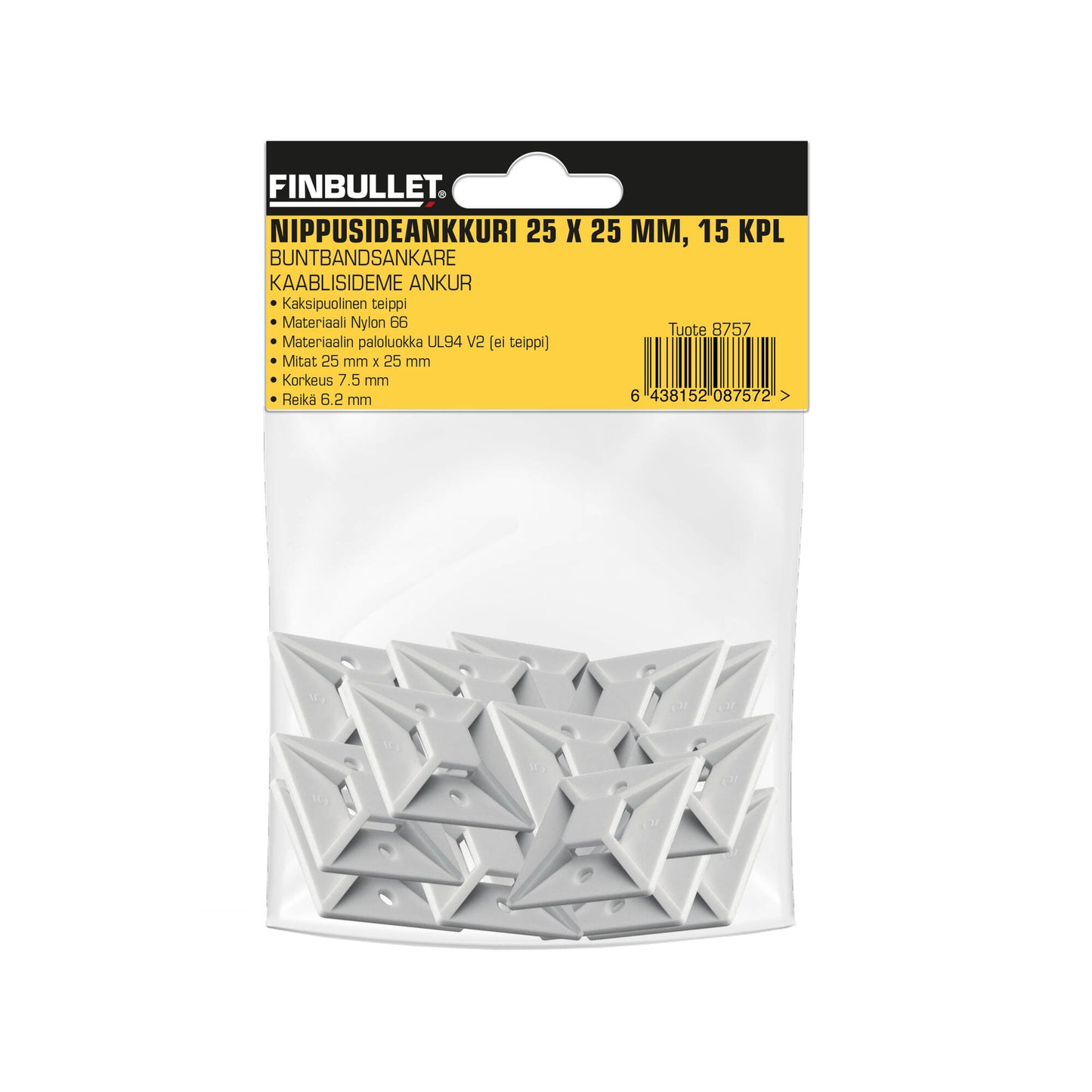 Finbullet Cable tie anchor 25x25mm 15 pcs
