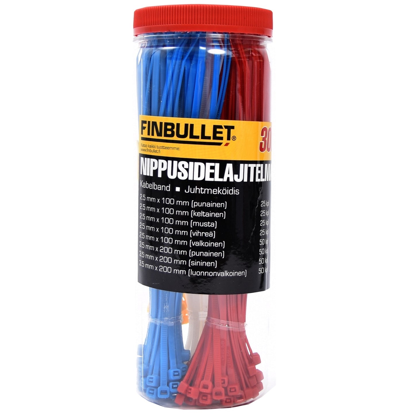 Finbullet Assortment of cable ties L 300 pcs