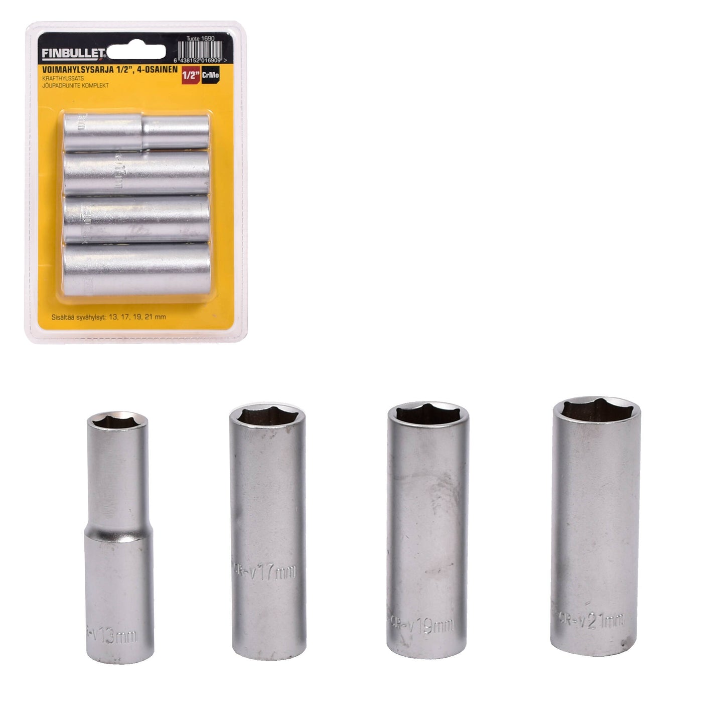 Finbullet Compressed air socket 4-part 1/2" Deep
