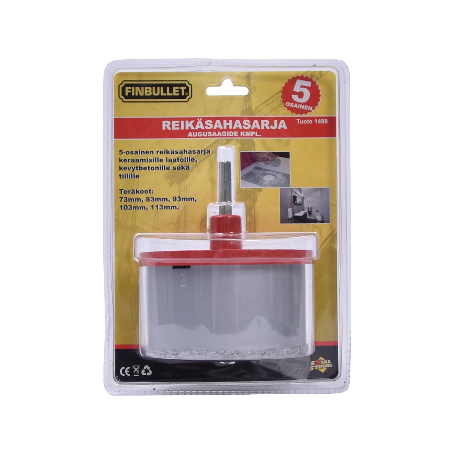 Finbullet Hole saw set for tile 5-piece