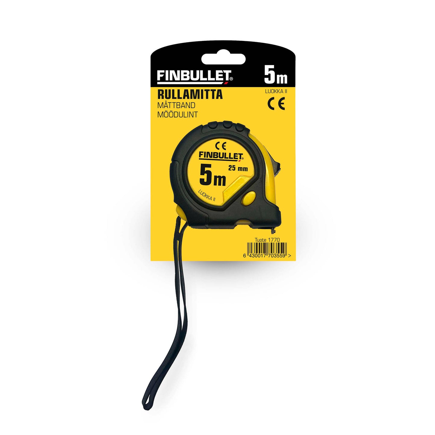 Finbullet Rullamitta 5 m x 25 mm nylon