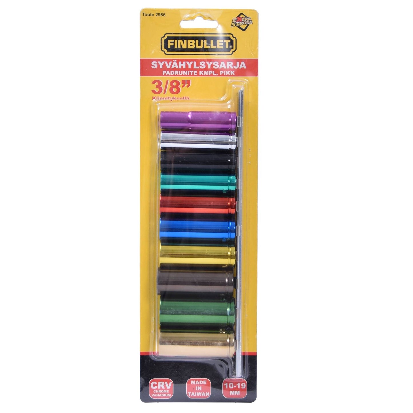 Finbullet Deep socket set 3/8" 10-19mm