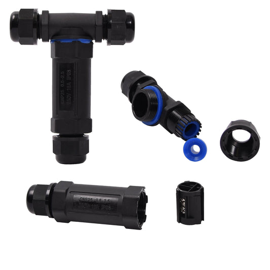 Finbullet T-extension connector 3-pole IP68 0.5-2.5mm²
