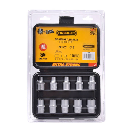 Finbullet Torx socket set inner 1/2" 10-pcs
