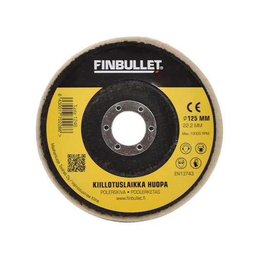 Finbullet Wool polishing disc 125x22mm