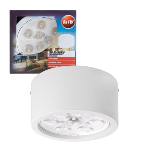 Kempten LED-alasvalo 9 x 1 W pinta-asennus