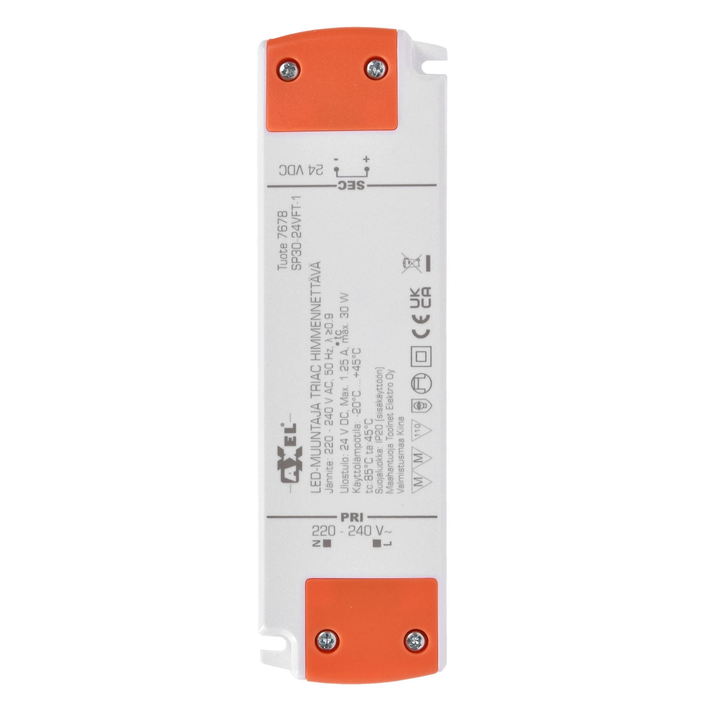 AXXEL LED-muuntaja 24VDC 30 W TRIAC Himmennettävä