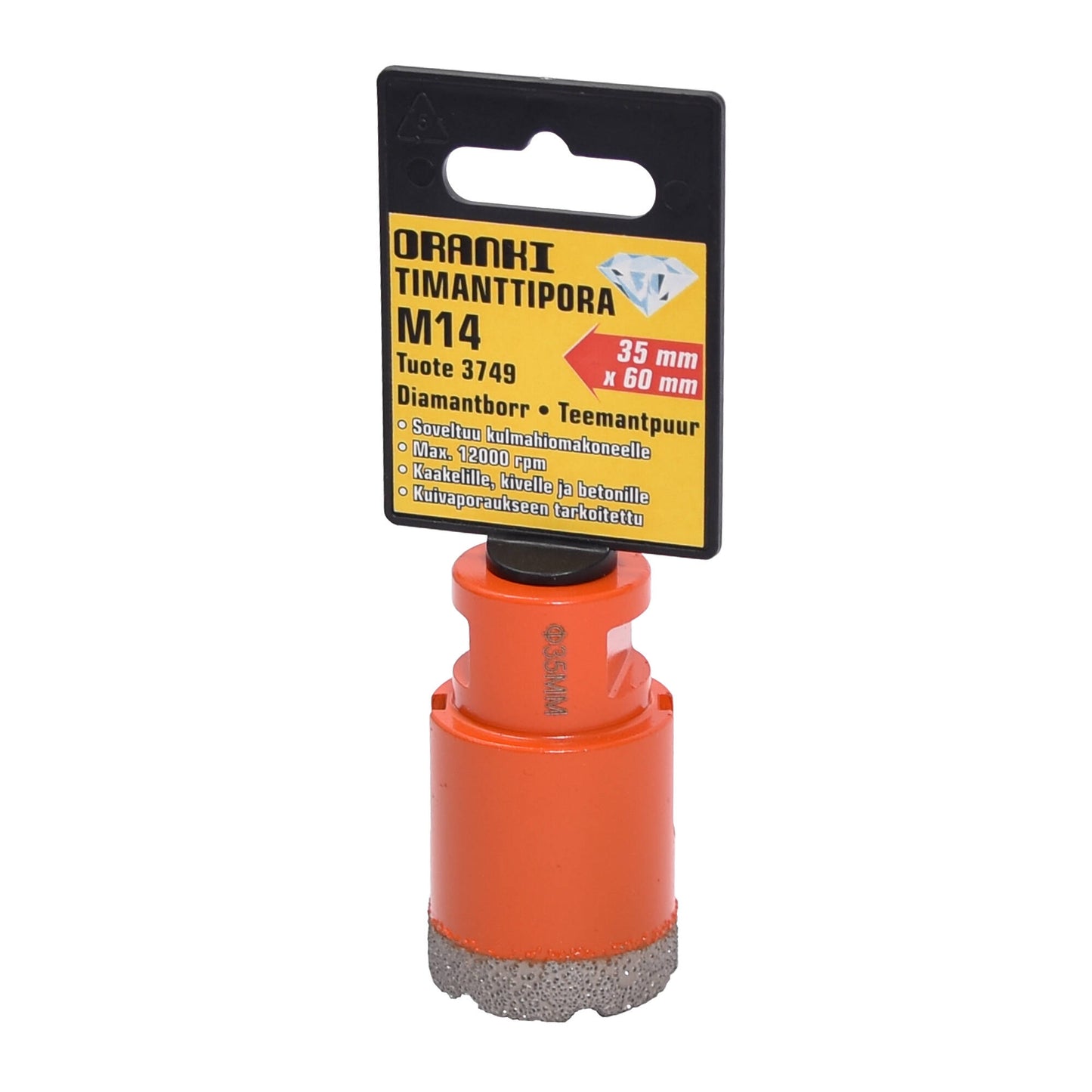 Orange Diamond drill bit 35x60mm m14