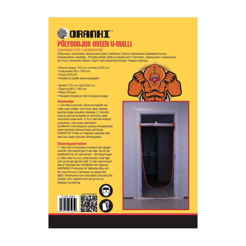 Orange Zipper door U-model 1.2 x 2.2m