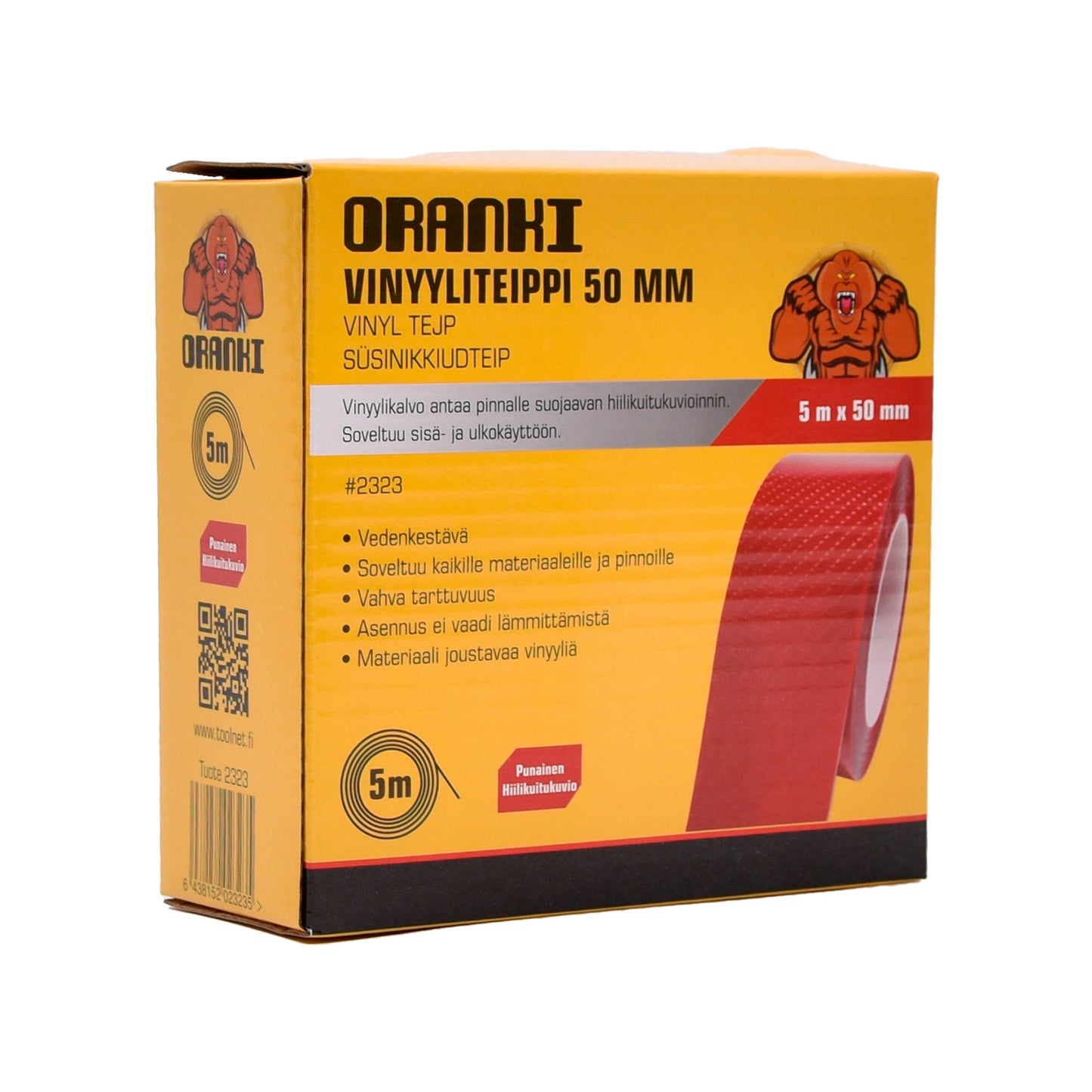 Orange Vinyl tape 50 mm x 5 m red
