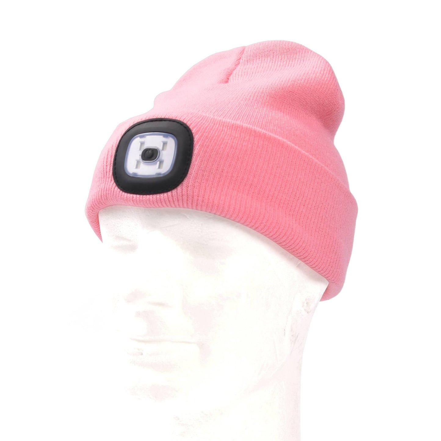 Outdoor Beanie with LED light pink USB rechargeable