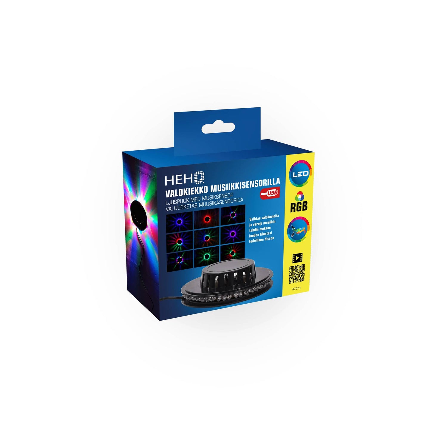 Light puck with music sensor, USB connection