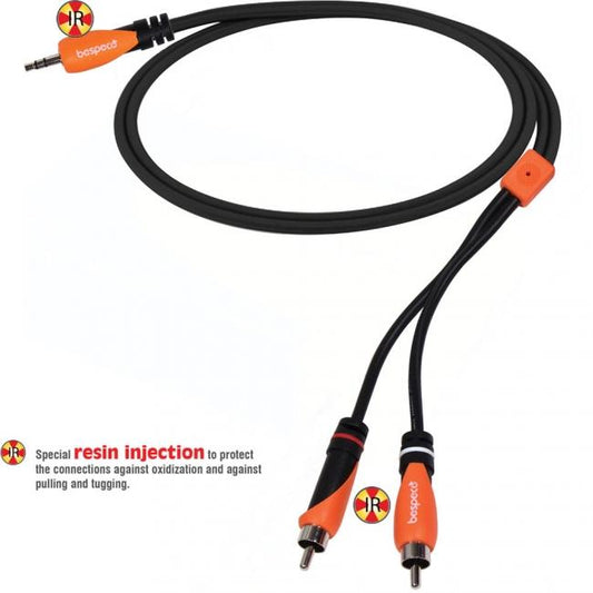 Bespeco 3,5mm stereo plugi - 2 x RCA välijohto SLYMSR180 - soundstore-finland